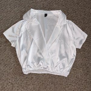 Satin white cropped top from SHEIN!